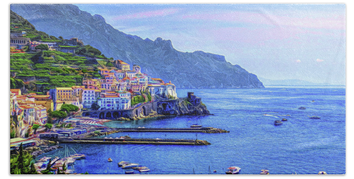 Amalfi Beach Towel featuring the photograph Amalfi on the Coast by TK Goforth
