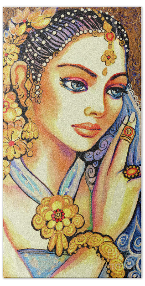 Indian Woman Beach Sheet featuring the painting Amari by Eva Campbell