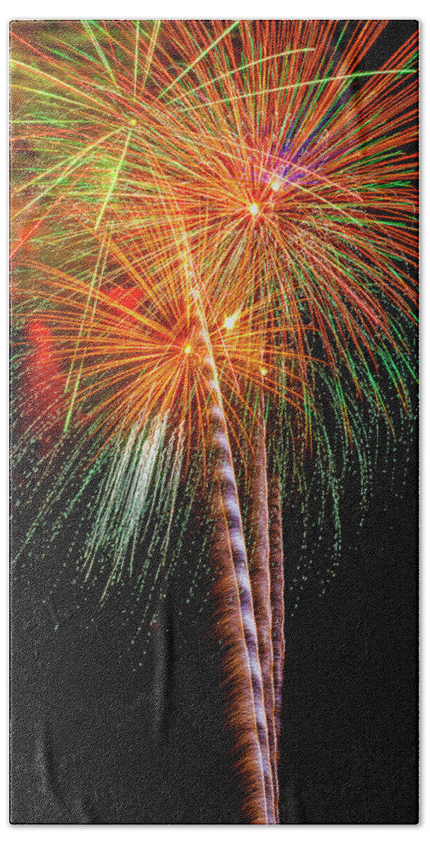 Dazzling Beach Towel featuring the photograph Amazing Blazing Fireworks by Garry Gay