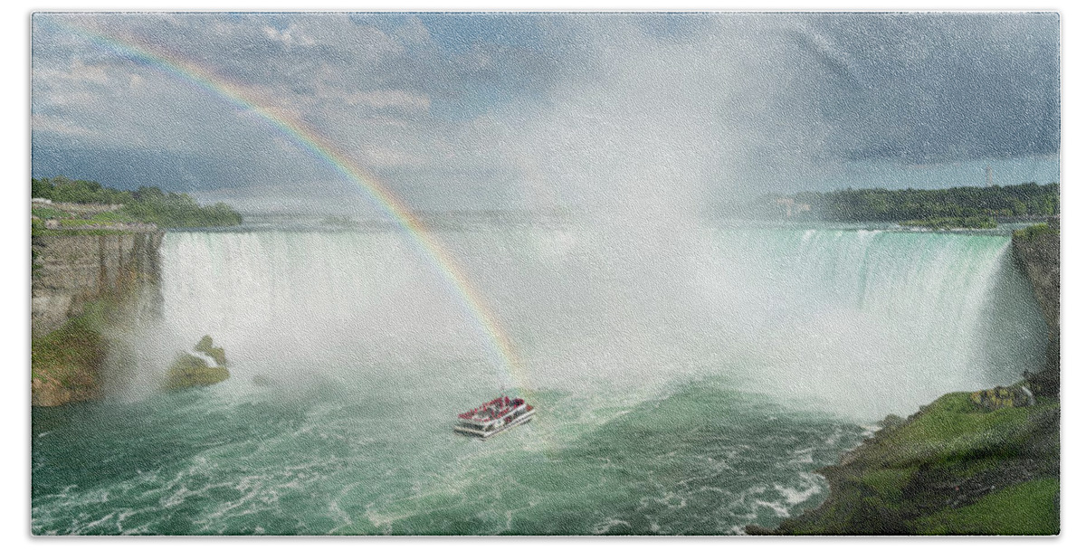 Boat Beach Towel featuring the photograph Horseshoe Waterfall at Niagara Falls by Steven Heap
