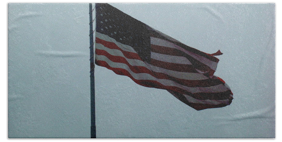 American Flag Beach Towel featuring the photograph American Flag by Julie Pappas