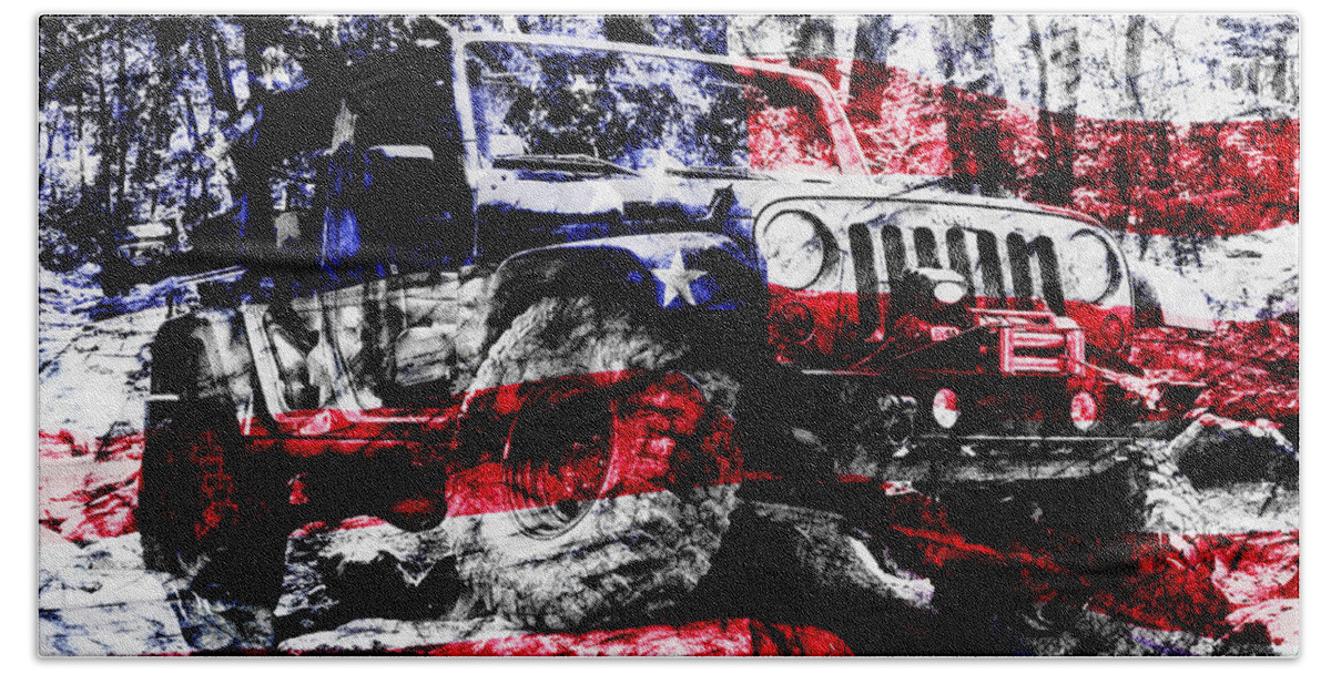 Jeep Beach Towel featuring the photograph American Rock Crawler by Luke Moore