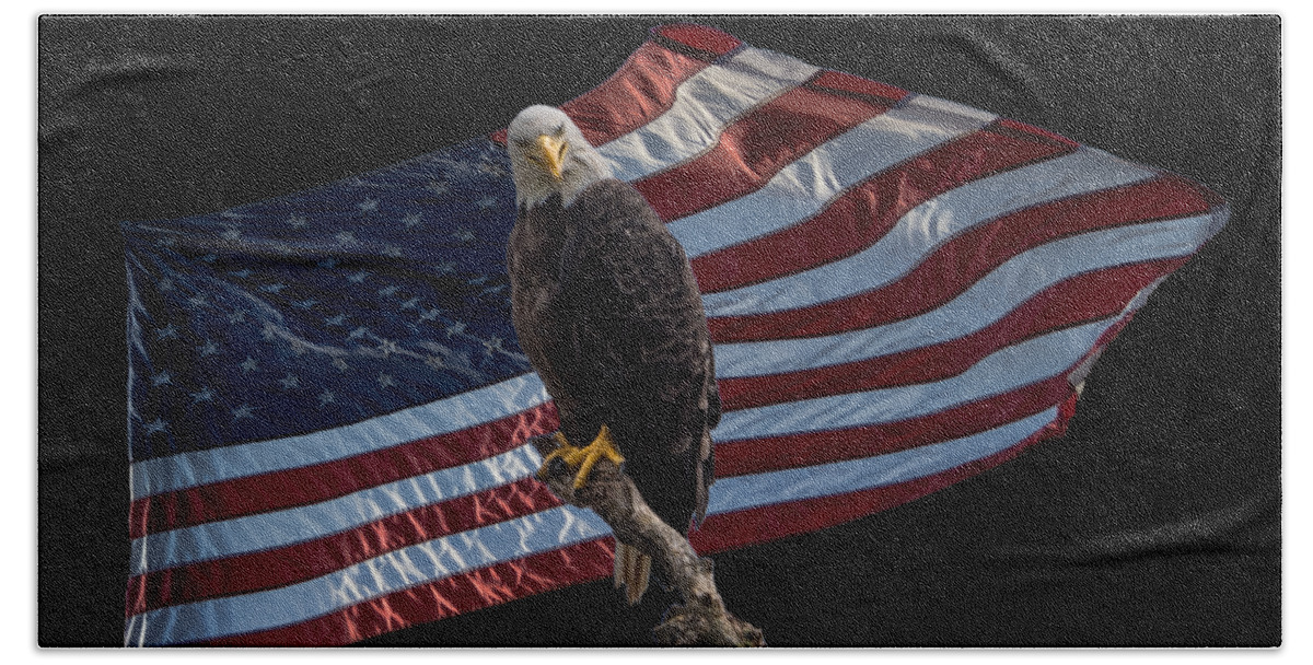 Eagle Beach Towel featuring the photograph America's Eagle by Holden The Moment