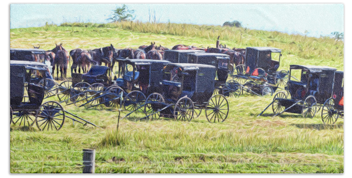Amish Beach Towel featuring the photograph Amish Hillside by Anthony Baatz