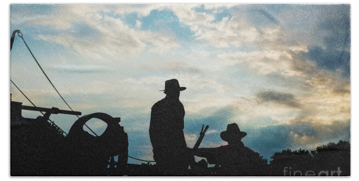 Amish Beach Towel featuring the photograph Amish Silhouette by David Arment