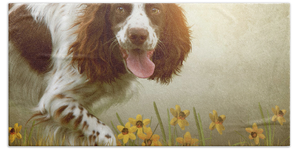 Cute Beach Towel featuring the photograph Amongst The Flowers by Ethiriel Photography