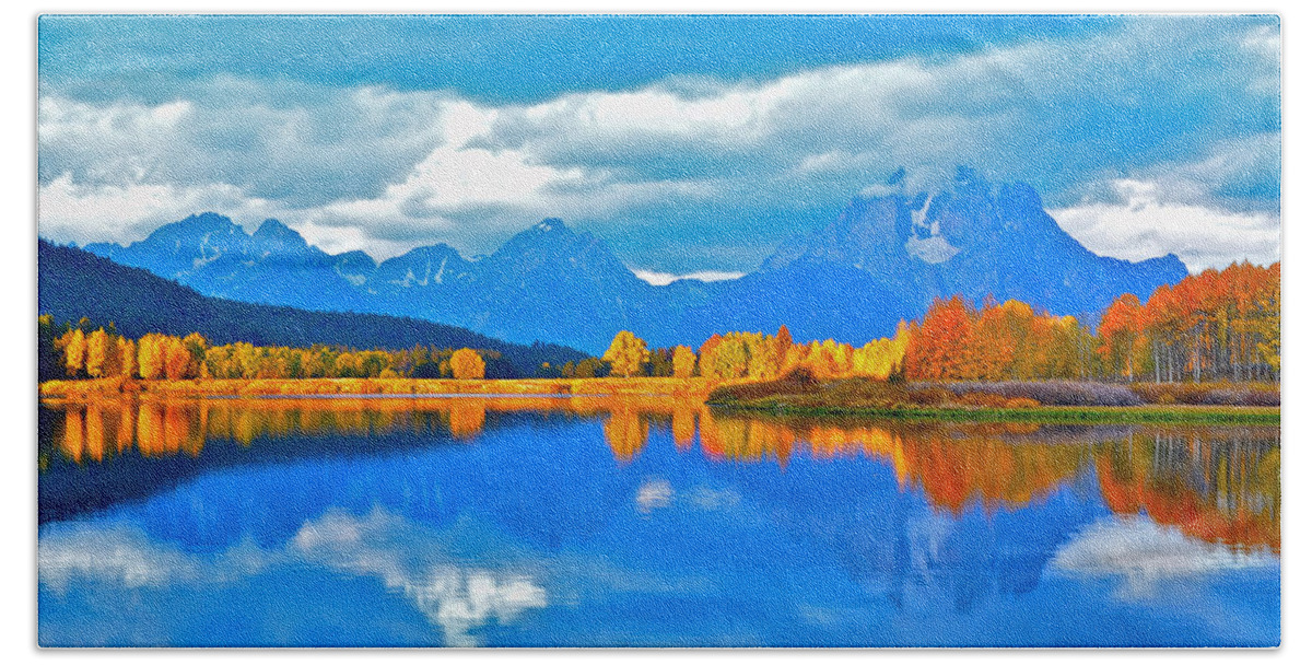 Oxbow Bend Beach Towel featuring the photograph An Autumn Morn at Oxbow Bend by Don Mercer