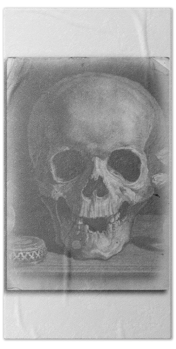 Skull Beach Towel featuring the digital art Ancient Skull Tee by Edward Fielding