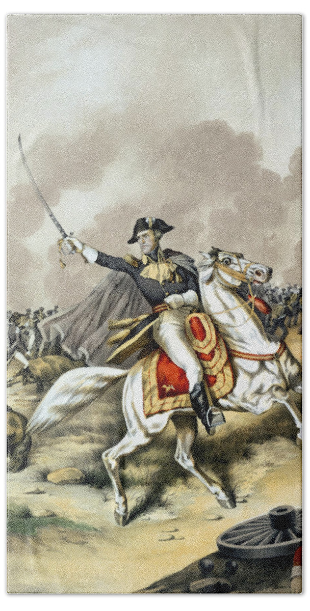 Andrew Jackson Beach Towel featuring the painting Andrew Jackson At The Battle Of New Orleans by War Is Hell Store