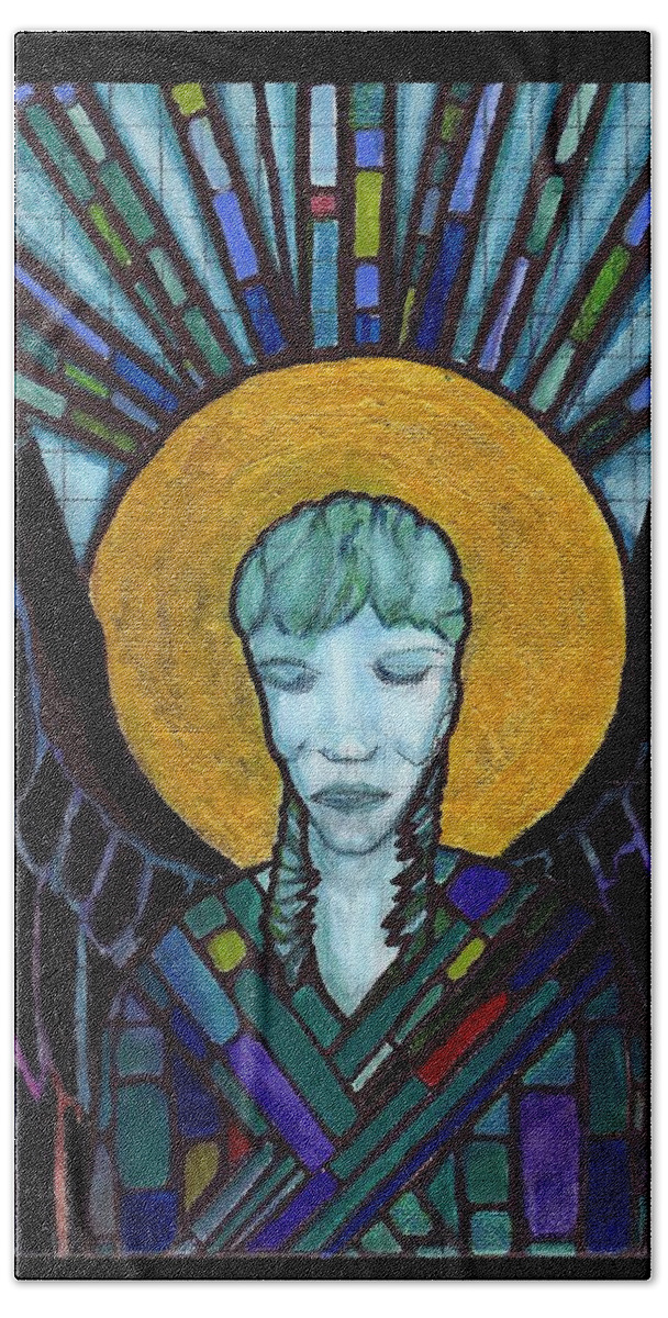 Angel Beach Towel featuring the painting Angel Garbriel by Amy Shaw