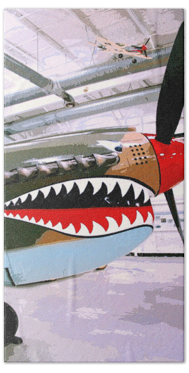 Ps Air Museum Beach Towel featuring the photograph PAINTED SHARK Palm Springs CA by William Dey