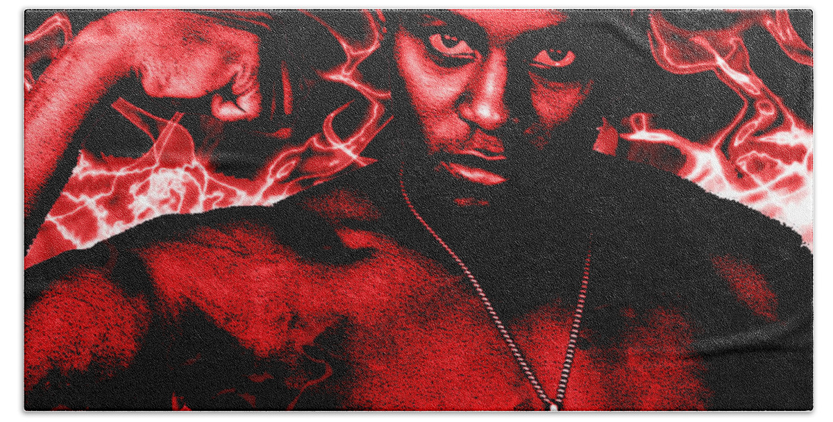 Red Beach Towel featuring the painting Anger by Thomas Oliver
