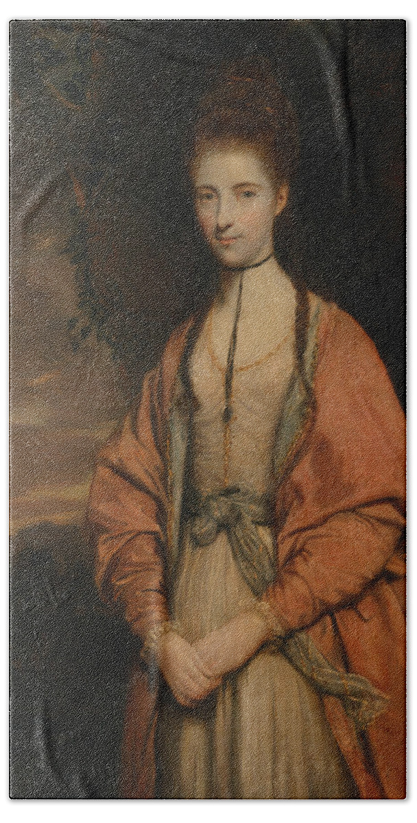 18th Century Art Beach Towel featuring the painting Anne Seymour Damer by Joshua Reynolds