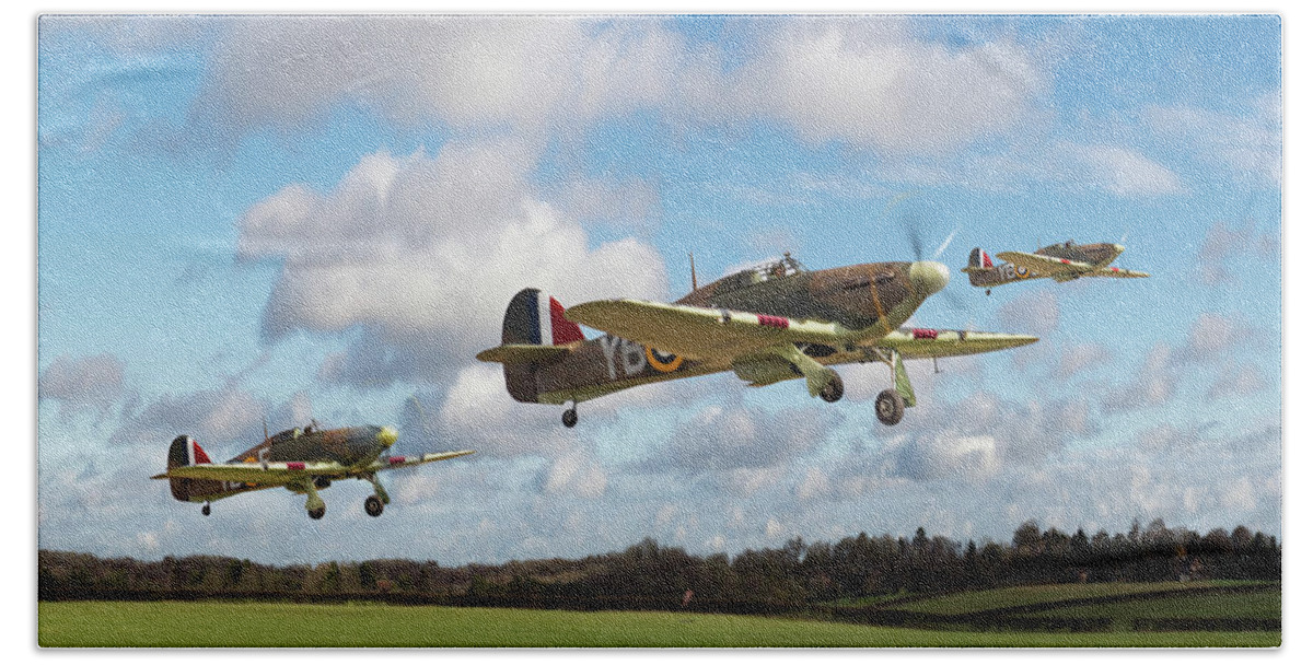 Hawker Hurricane Beach Towel featuring the photograph Another day Hurricanes scramble cropped by Gary Eason