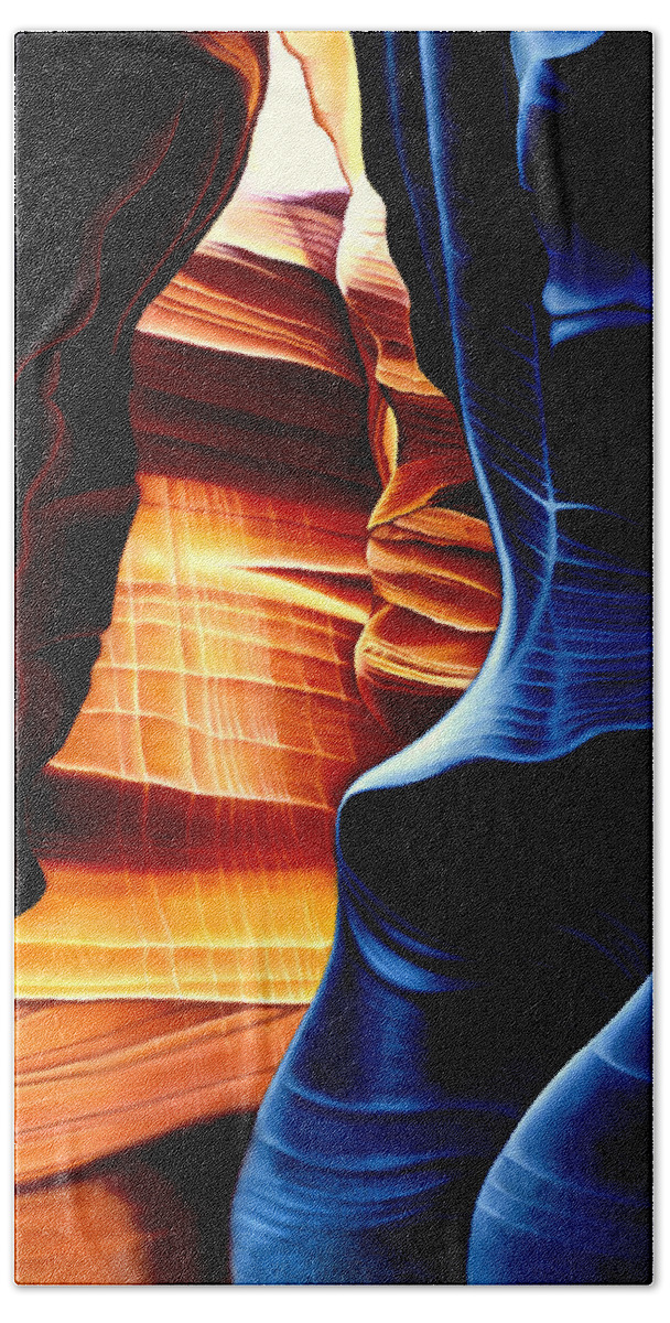Landscape Beach Sheet featuring the painting Antelope Canyon by Anni Adkins