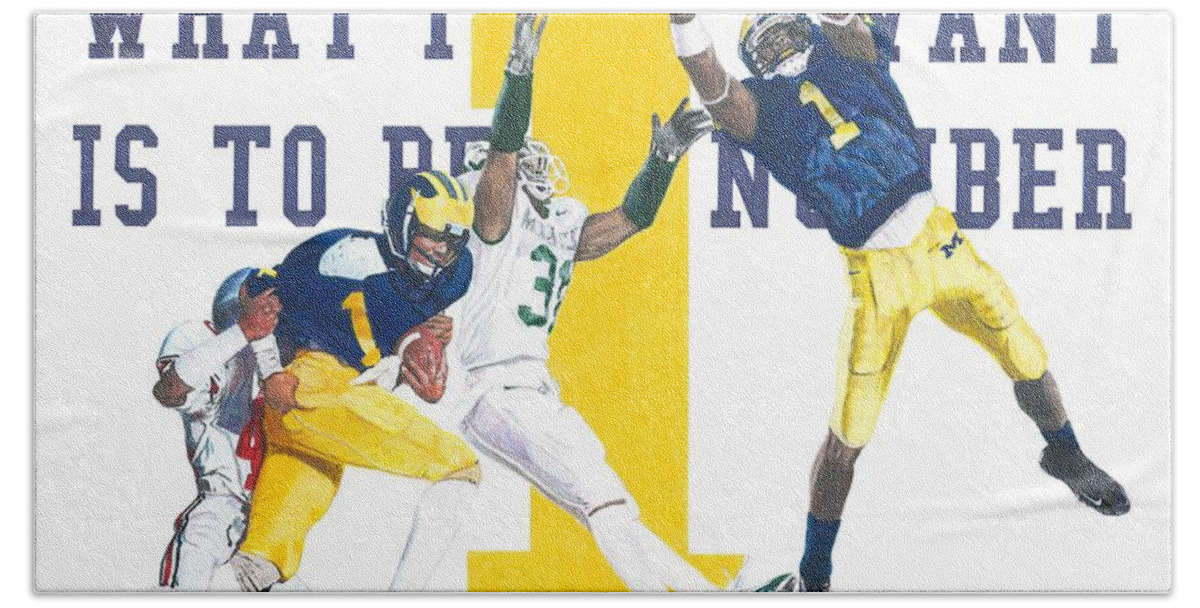 Michigan Wolverines Beach Towel featuring the drawing Anthony Carter and Braylon Edwards - #1 by Chris Brown