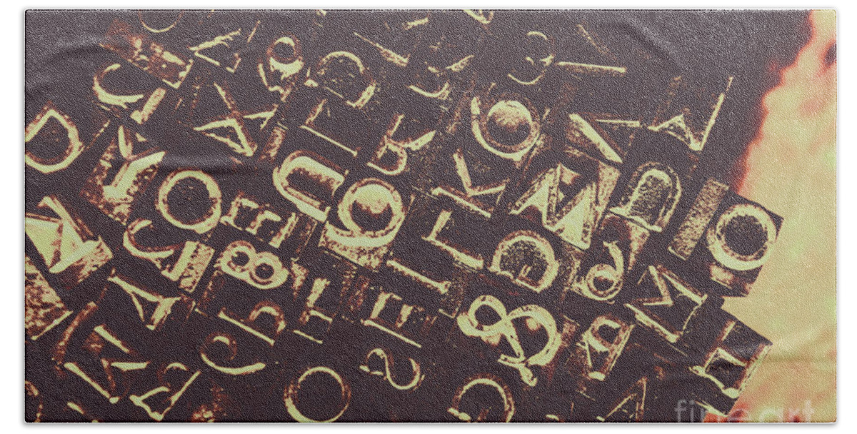 Enigma Beach Towel featuring the photograph Antique enigma code by Jorgo Photography