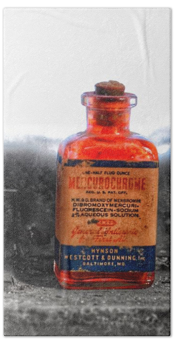Antique Mercurochrome Hynson Westcott and Dunning Inc. Medicine Bottle -  Maryland Glass Corporation Beach Towel