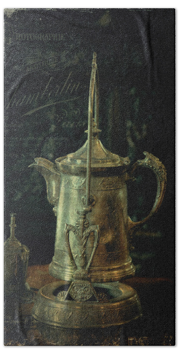 Casa Loma Beach Towel featuring the photograph Antique Tea Pot by Maria Angelica Maira