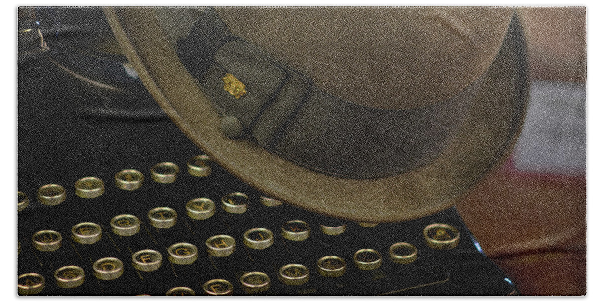Antique Beach Towel featuring the photograph Antique Typewriter by Lisa Lambert-Shank