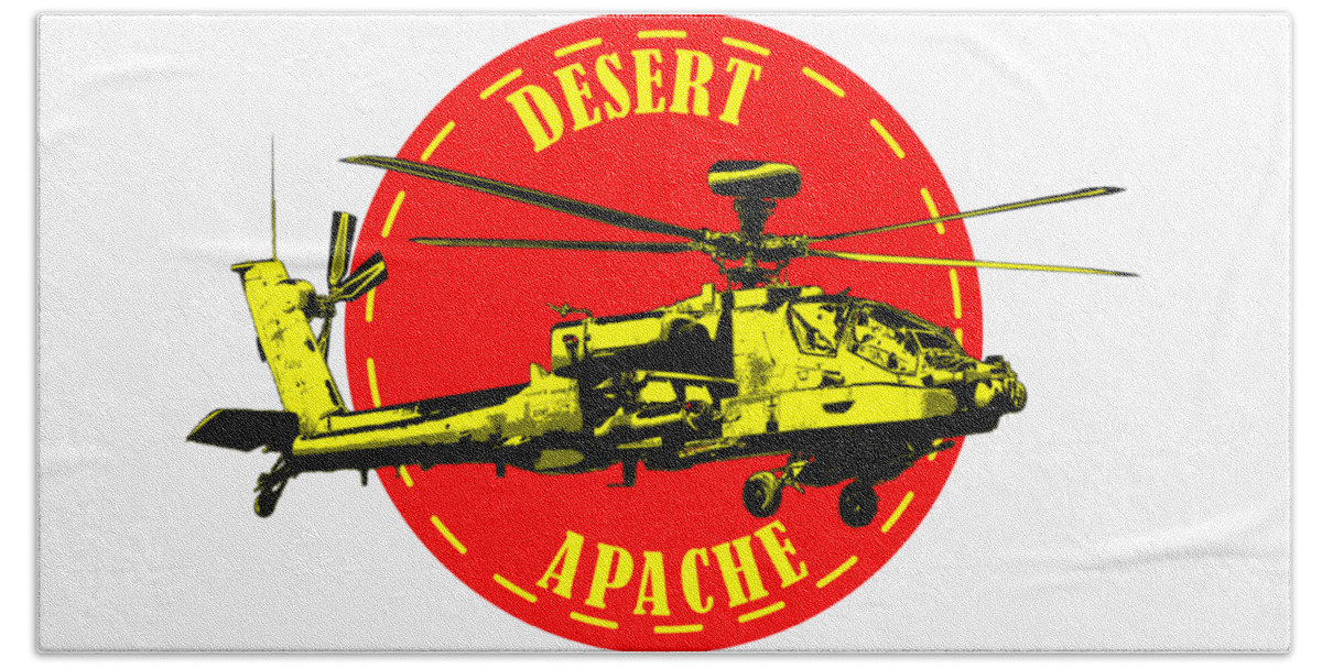 Apache Beach Towel featuring the digital art Apache on Desert by Piotr Dulski