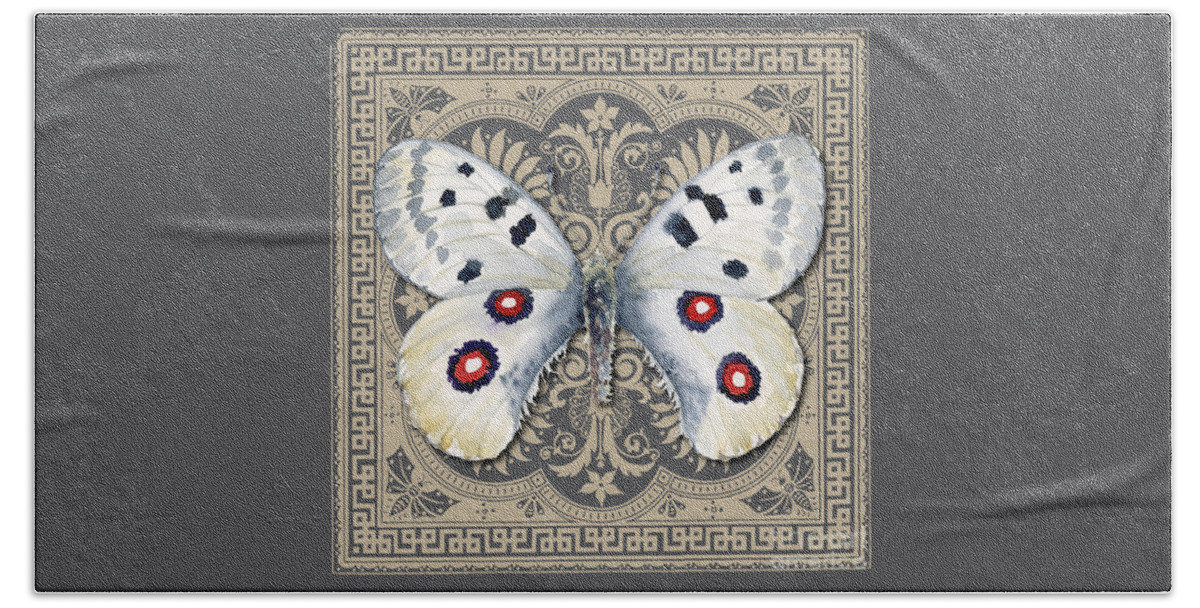 Apollo Beach Towel featuring the painting Apollo Butterfly Design by Amy Kirkpatrick