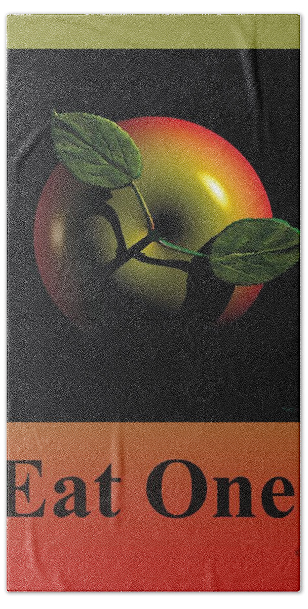 Fruit Beach Sheet featuring the digital art Apple A Day by Walter Neal