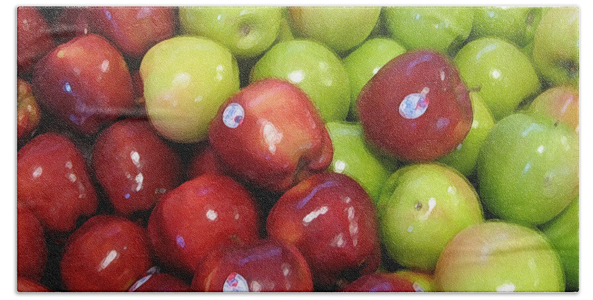 Fruit Beach Towel featuring the photograph Apple Red and Green by John Vincent Palozzi