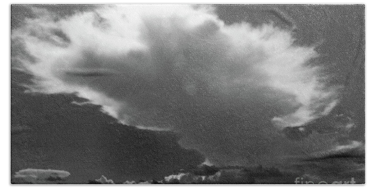 Landscape Beach Sheet featuring the photograph Aproaching Storm in BW by Mary Haber