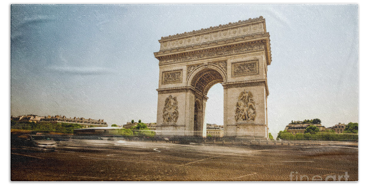 Arc De Triumph Beach Towel featuring the photograph Arc de Triumph by Hannes Cmarits