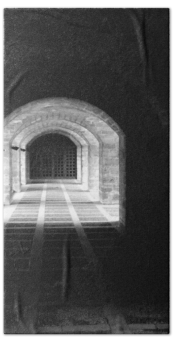 Landscape Beach Sheet featuring the photograph Arched Hallway in Palma by Donna Corless