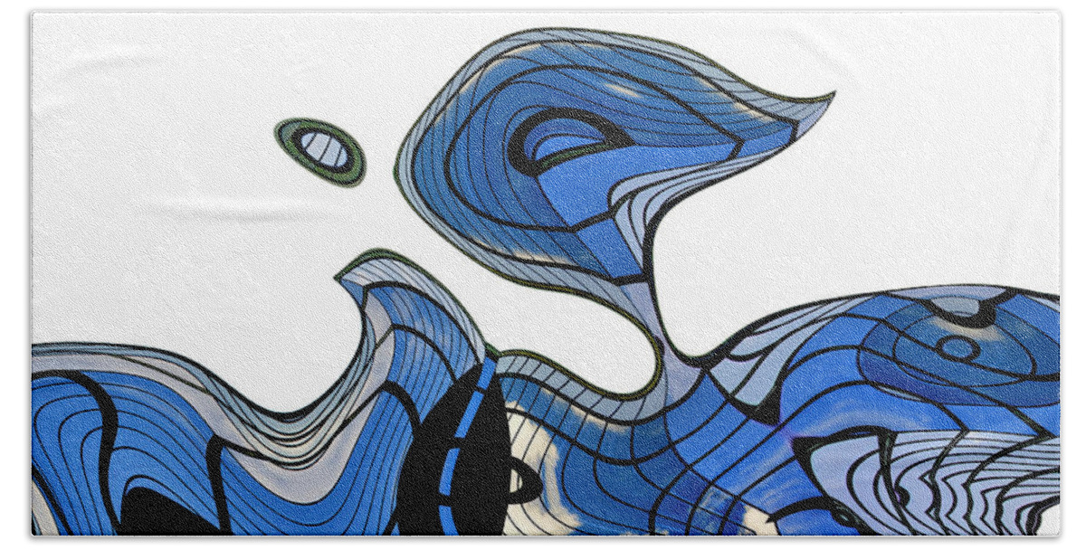 Blue Beach Towel featuring the digital art ArchiTec - 08a by Variance Collections