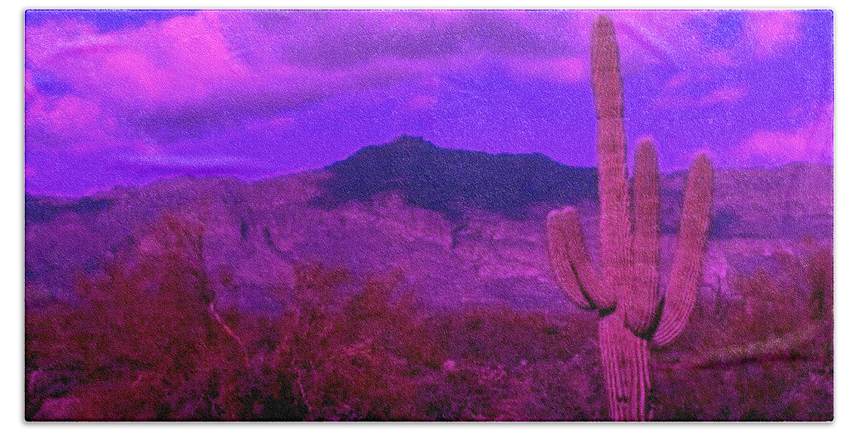 Arizona Beach Towel featuring the photograph Arizona Purple Haze by Judy Kennedy