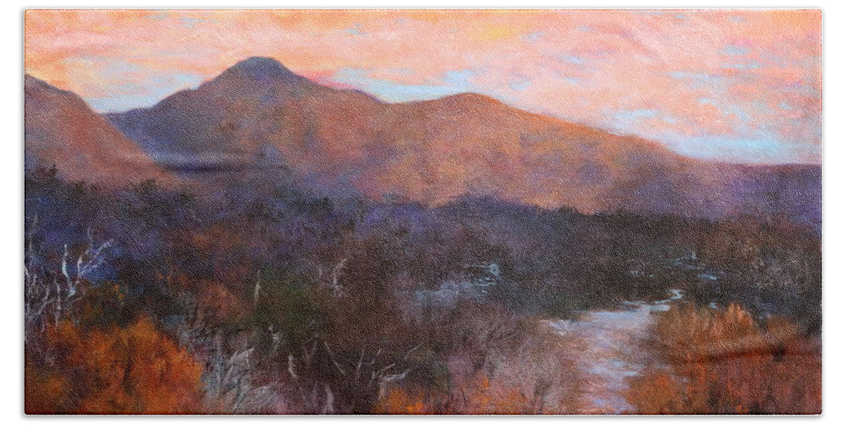 Arizona Beach Sheet featuring the painting Arizona Sunset 3 by M Diane Bonaparte