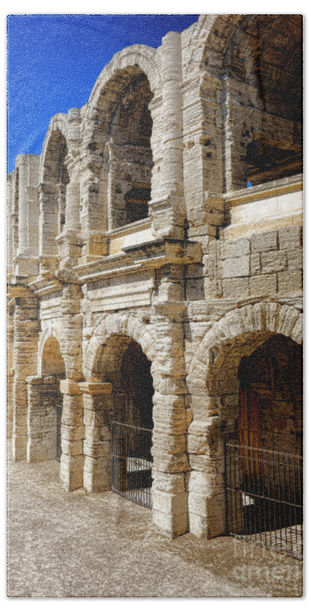 Arles Beach Towel featuring the photograph Arles Roman Amphitheater by Olivier Le Queinec
