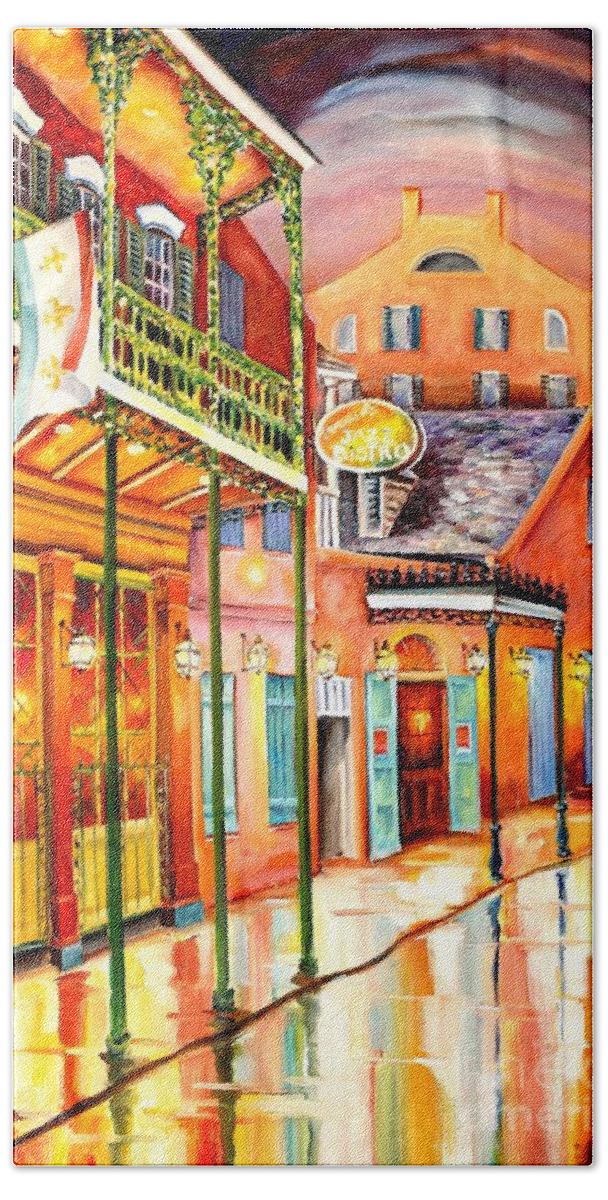 New Orleans Beach Towel featuring the painting Arnaud's New Orleans Bistro by Diane Millsap