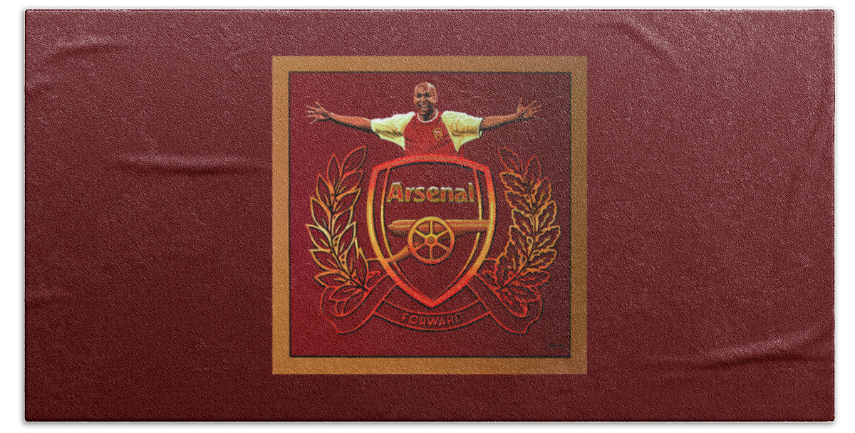 Arsenal Beach Towel featuring the painting Arsenal London Painting by Paul Meijering