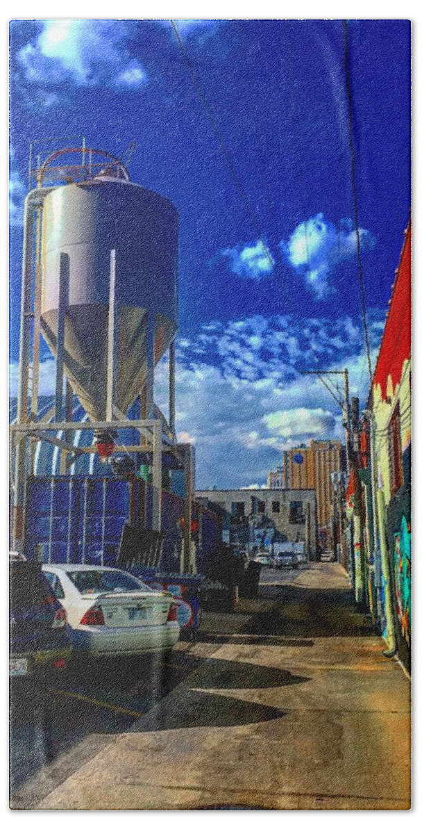 Graffiti Beach Towel featuring the photograph Art in the Alley by Michael Oceanofwisdom Bidwell