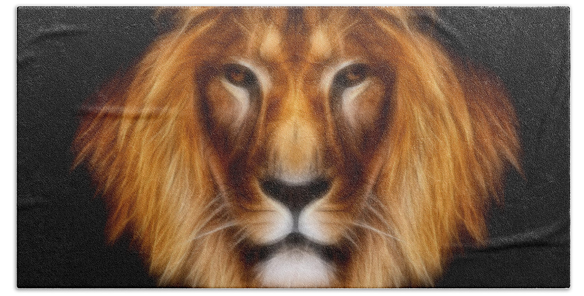 lion Prints Beach Towel featuring the Artistic Lion by Aimelle Ml
