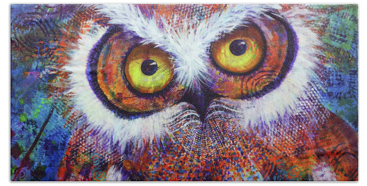 Artprize Beach Towel featuring the painting ArtPrize #3 Hooter by Laurel Bahe