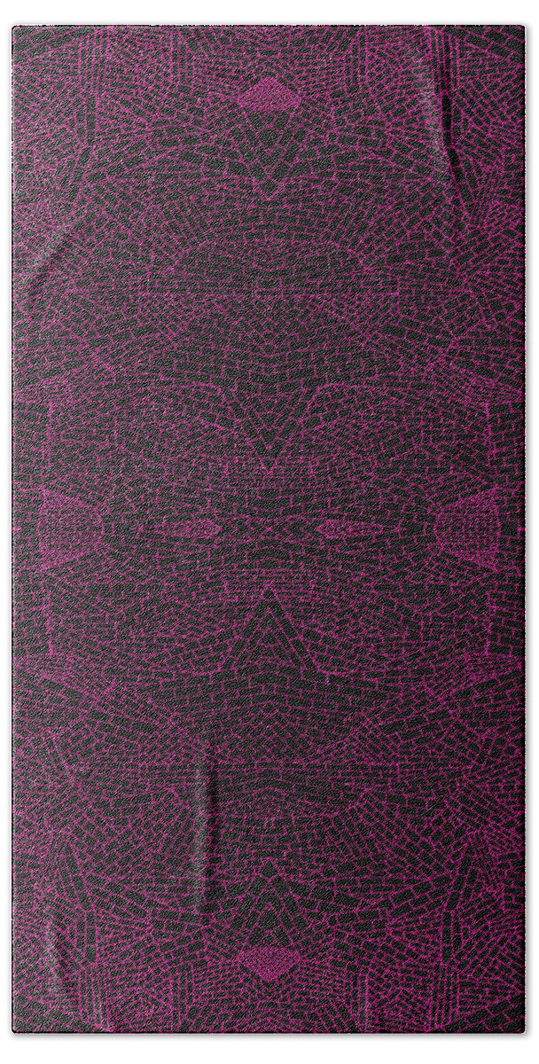 Urban Beach Towel featuring the digital art 079 Brick On Pink by Cheryl Turner