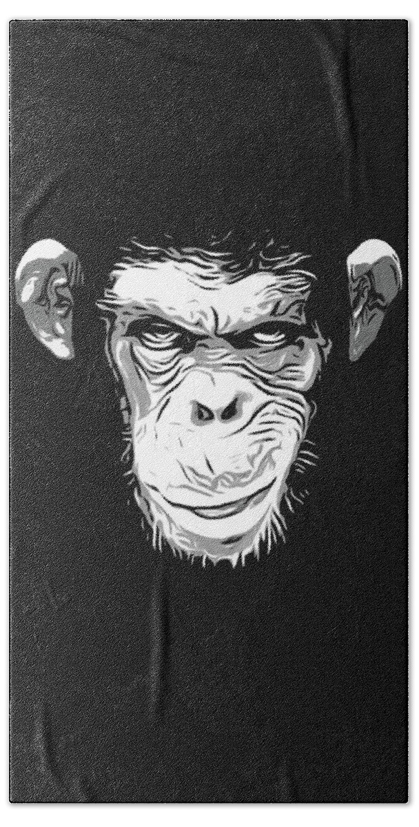 Monkey Beach Towel featuring the digital art Evil Monkey by Nicklas Gustafsson