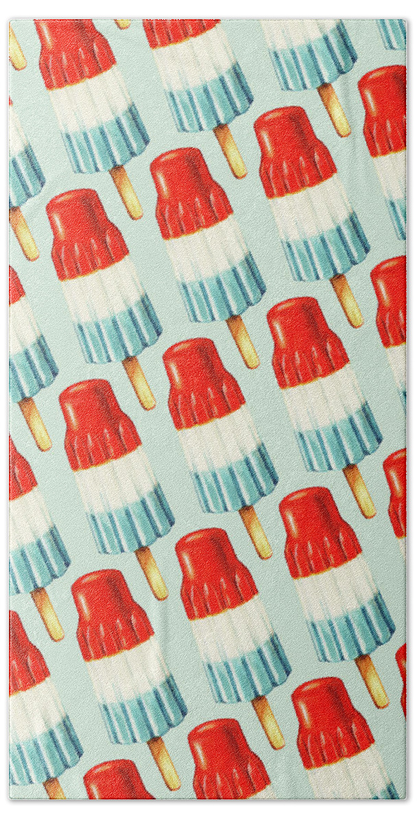 Popsicle Beach Towel featuring the painting Bomb Pop Pattern by Kelly Gilleran