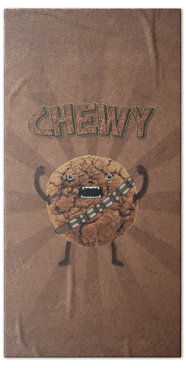Cookie Monster Beach Towel featuring the painting Chewy Chocolate Cookie Wookiee by Philipp Rietz