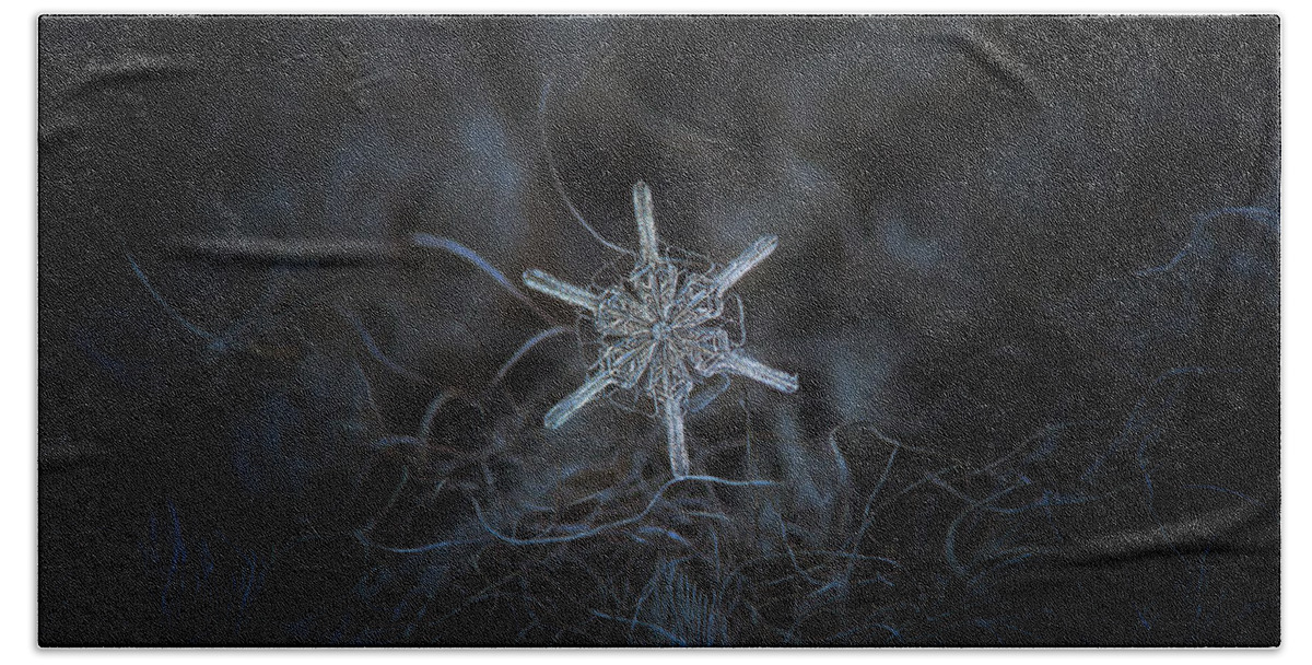 Snowflake Beach Towel featuring the photograph Snowflake photo - Steering wheel by Alexey Kljatov