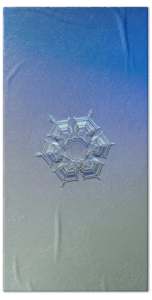 Snowflake Beach Towel featuring the photograph Snowflake photo - Ice relief by Alexey Kljatov