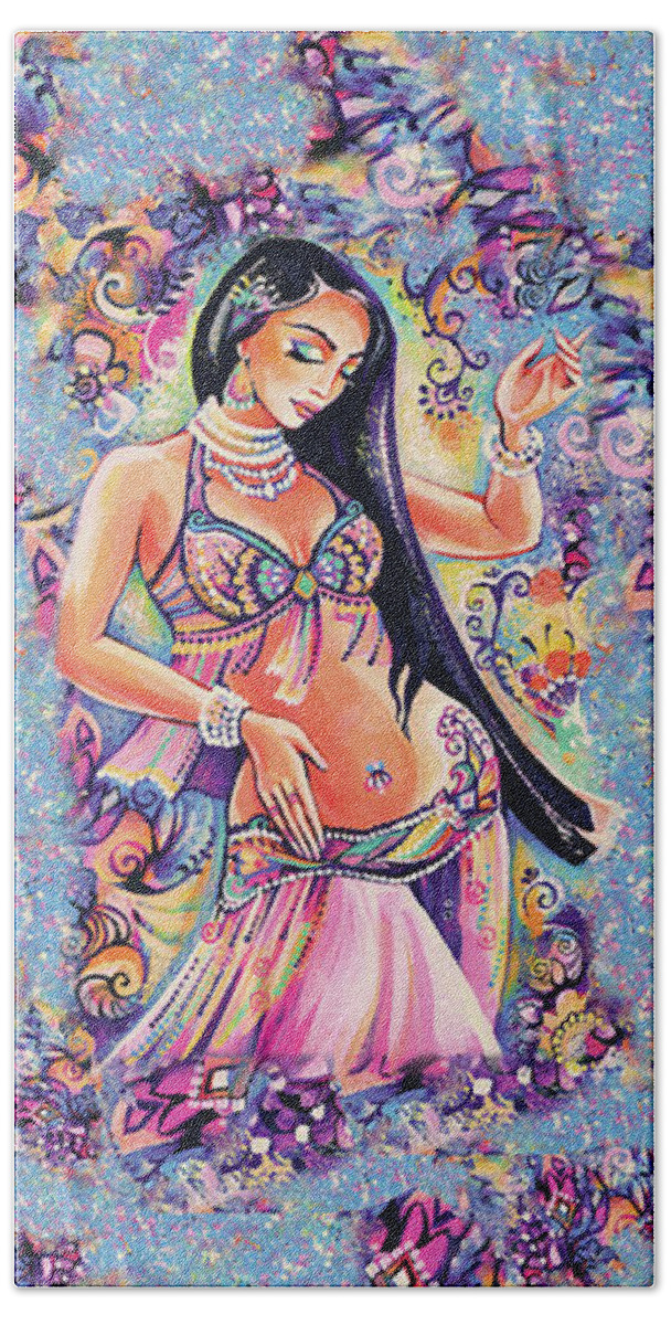 Belly Dancer Beach Towel featuring the painting Dancing in the Mystery of Shahrazad by Eva Campbell