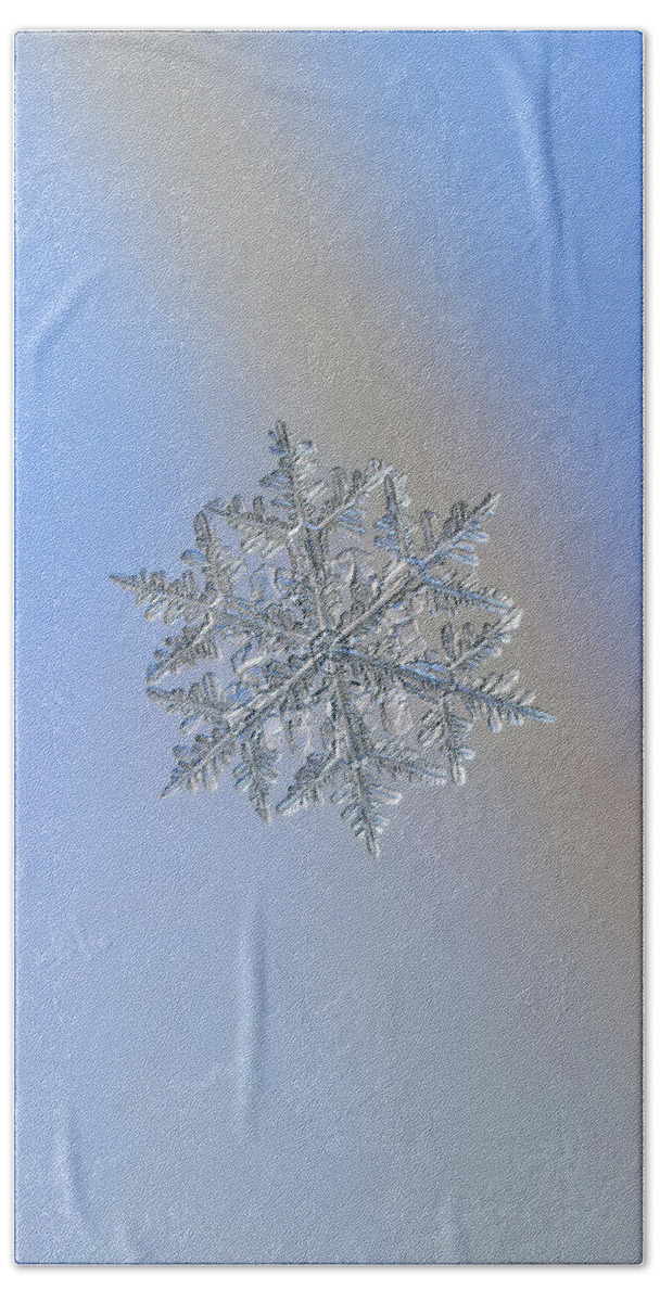 Snowflake Beach Sheet featuring the photograph Snowflake macro photo - 13 February 2017 - 3 by Alexey Kljatov