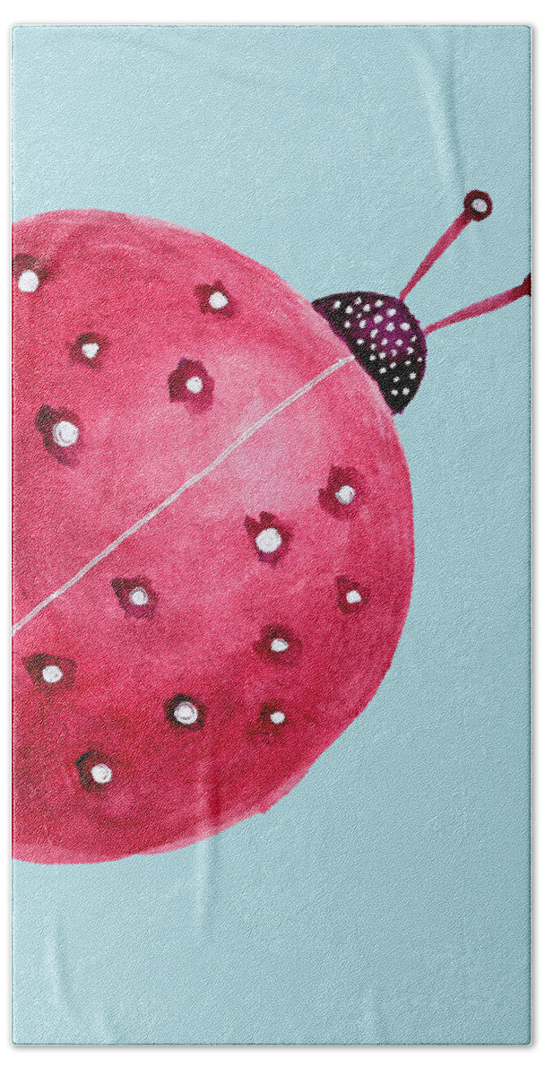 Ladybug Beach Sheet featuring the digital art Beautiful Abstract Watercolor Ladybug by Boriana Giormova