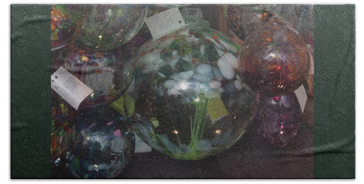 Photograph Beach Sheet featuring the photograph Assorted Witching Balls by Suzanne Gaff